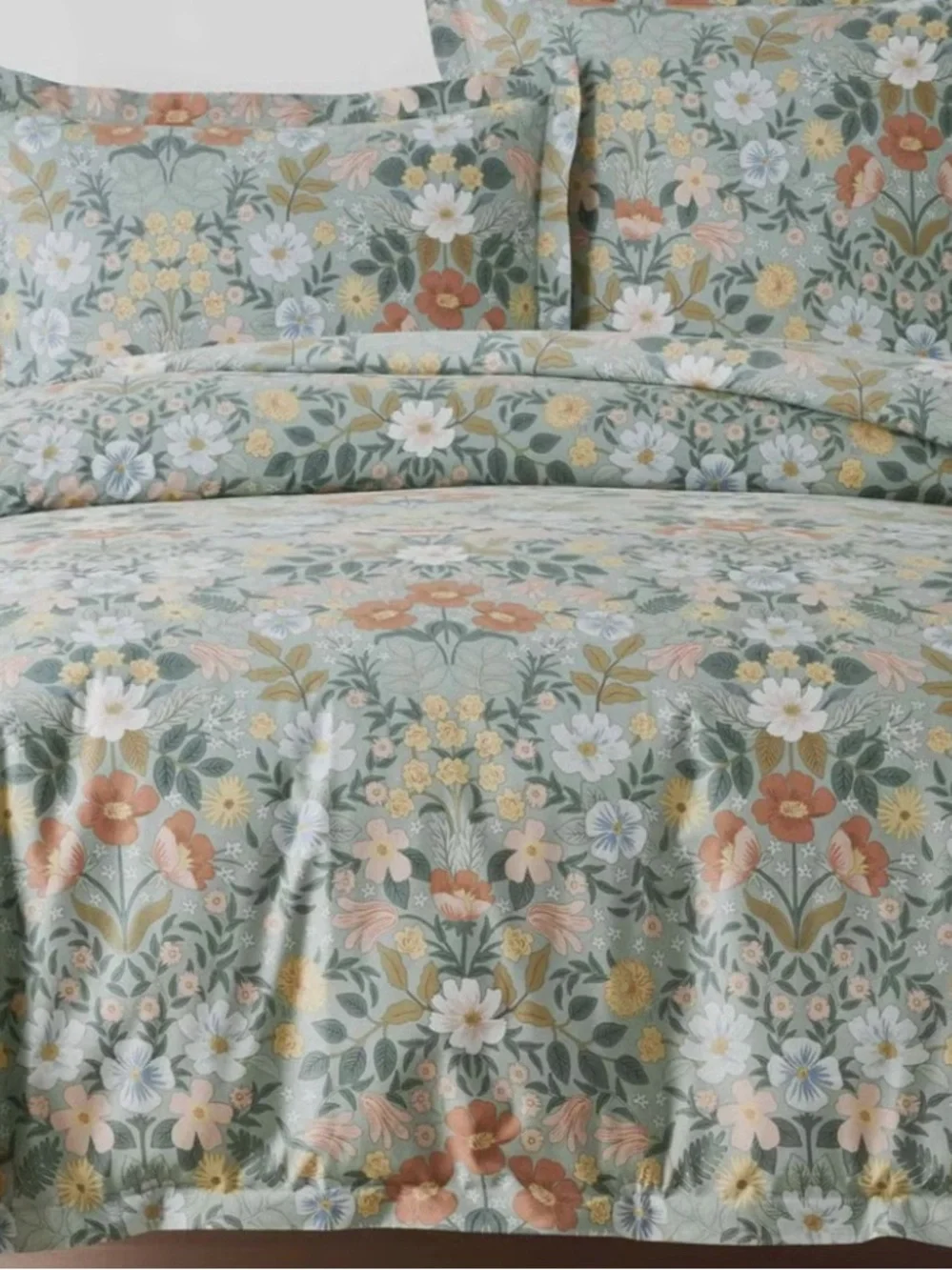 Rifle Paper Co Bramble Garden sateen king duvet cover.